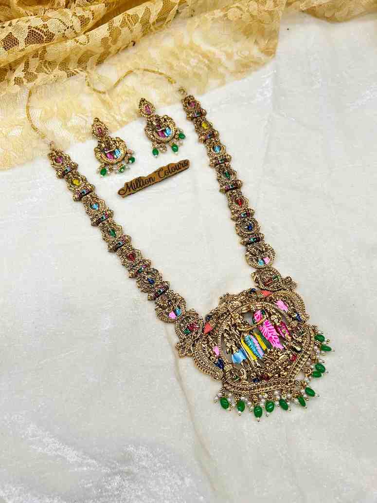 Antique Haram With Earrings By Million Colours