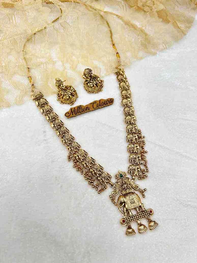 Antique Haram With Earrings By Million Colours