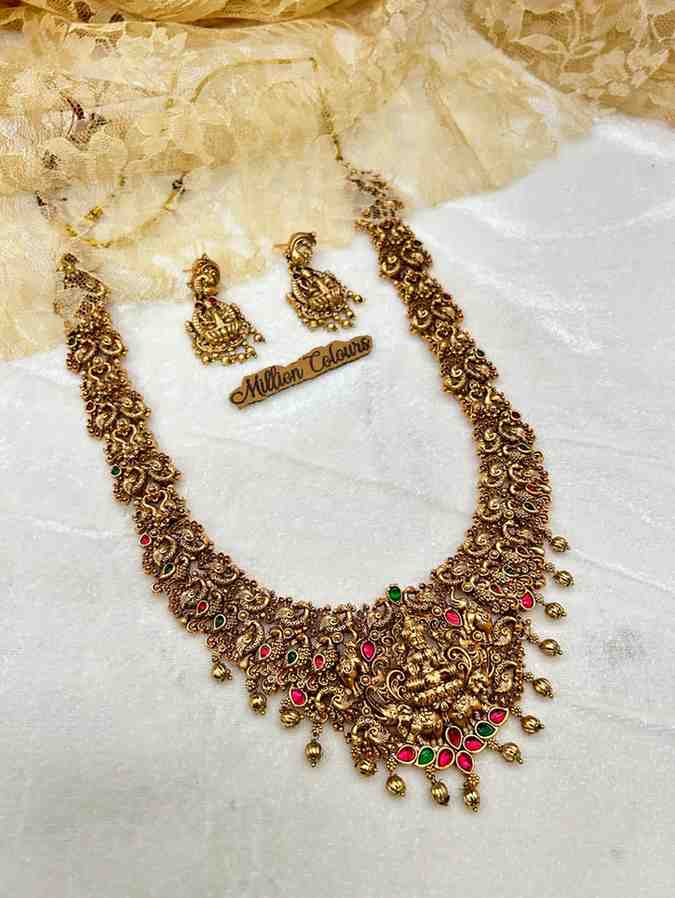Antique Haram With Earrings By Million Colours