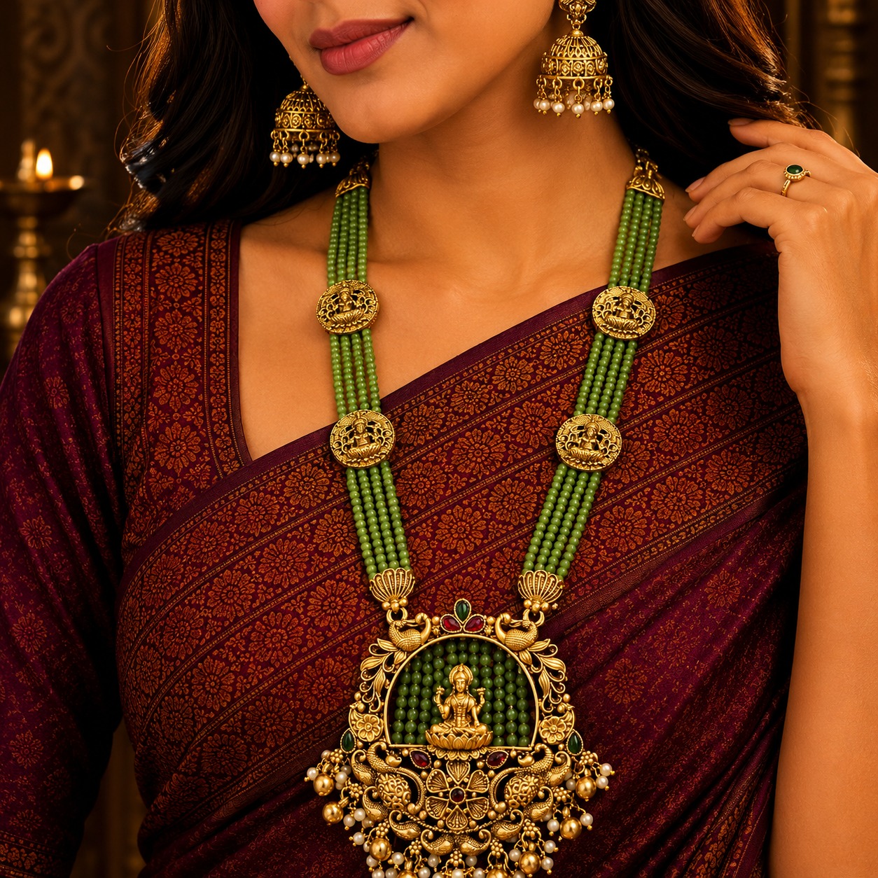 Antique Haram With Earrings By Million Colours