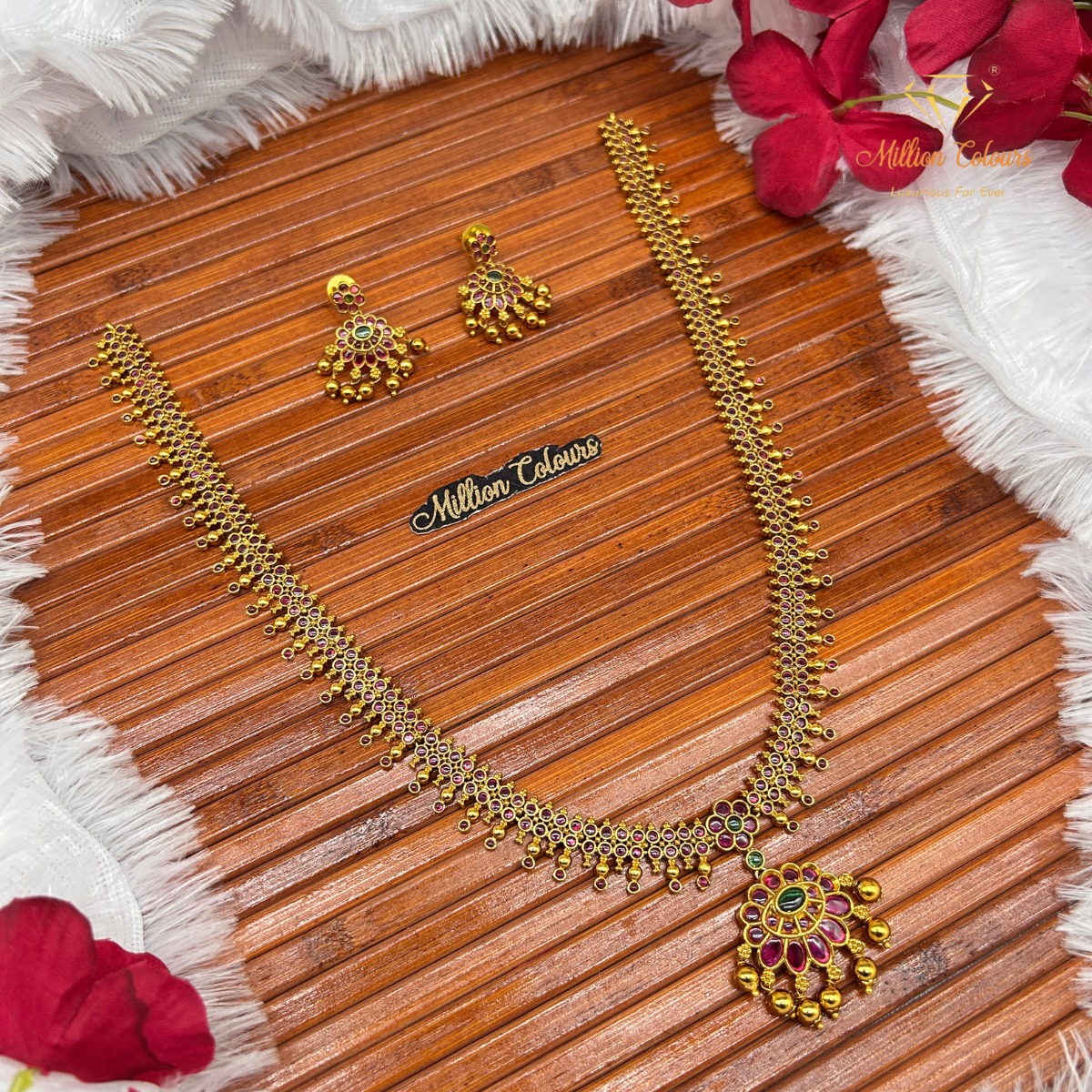 Antique Haram With Earrings By Million Colours