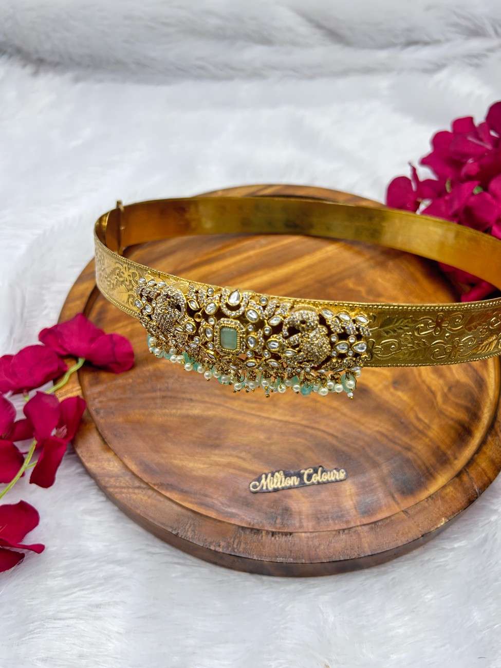Victoria Gold-Plated Bridal Hip Belt with Stonework By Million Colours