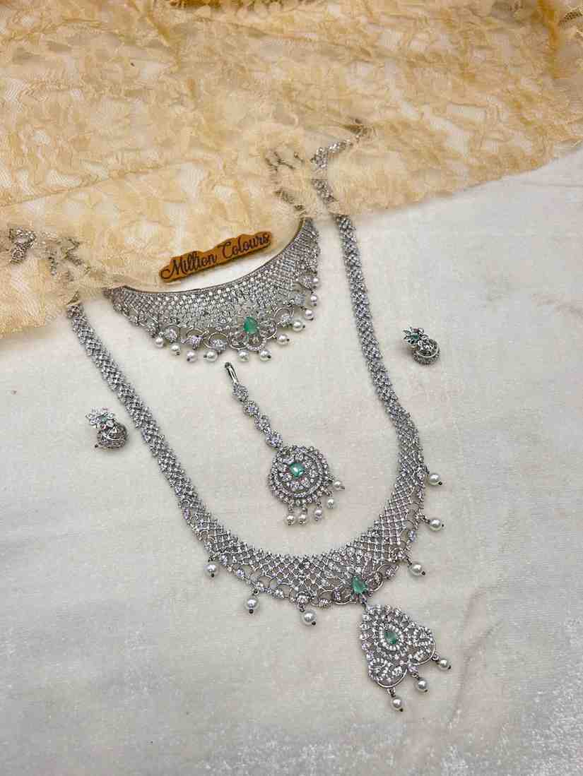 AD Silver Wedding Jewellery For Bridal By Million Colours