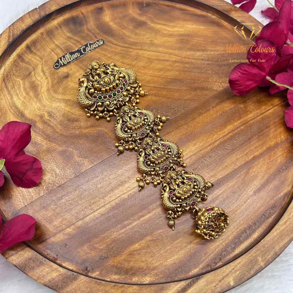 Antique Gold-Tone Temple Design Back Jada Set By Million Colours