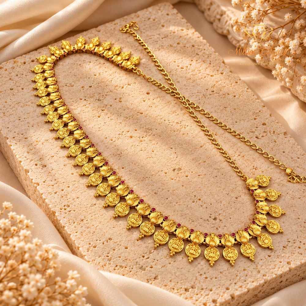 Antique Gold Finish Coin & Leaf Design Hip Belt By Million Colours
