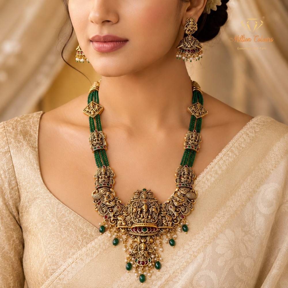 Antique Haram With Earrings By Million Colours