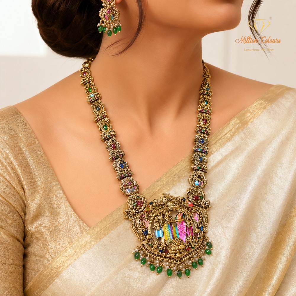 Antique Haram With Earrings By Million Colours