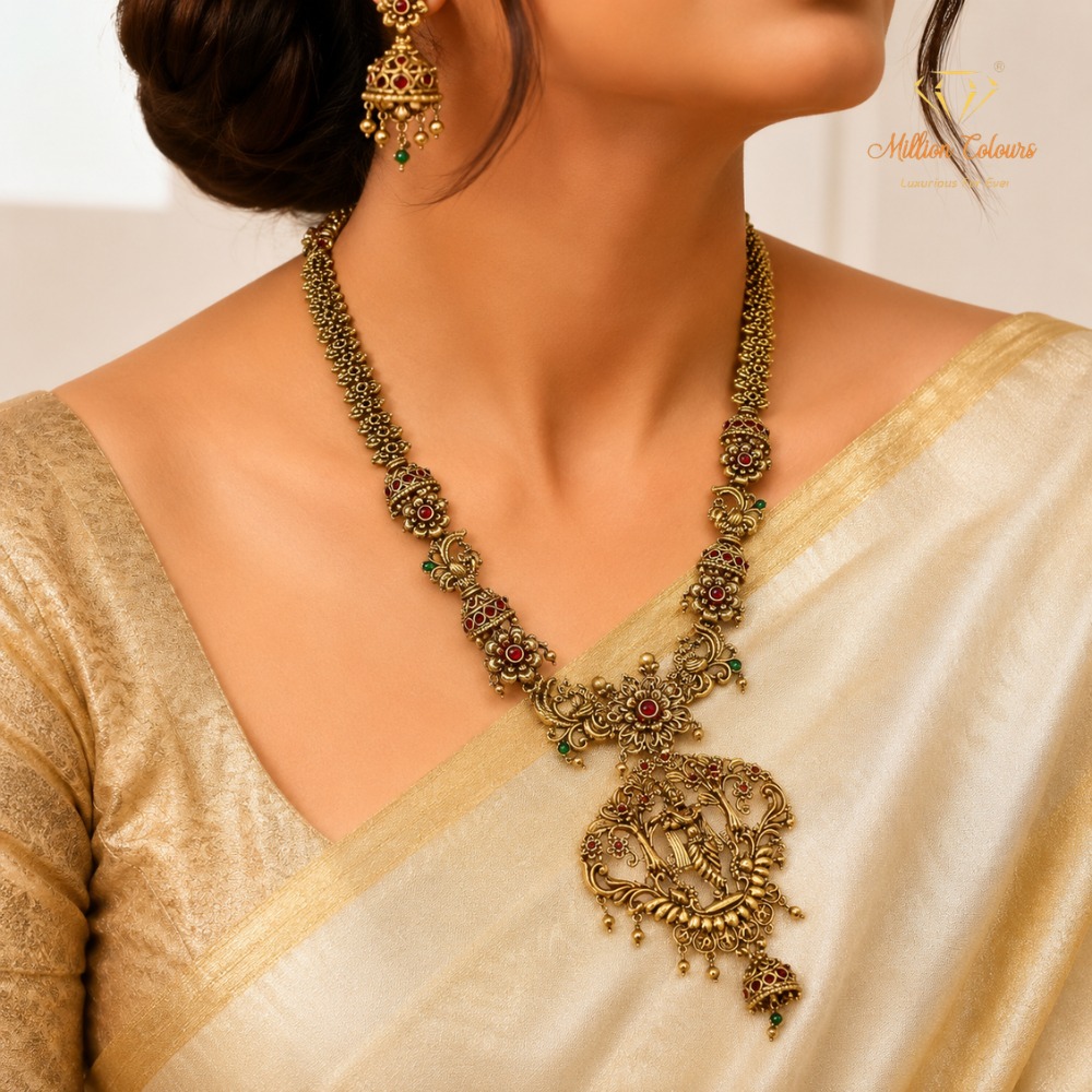 Antique Haram With Earrings By Million Colours