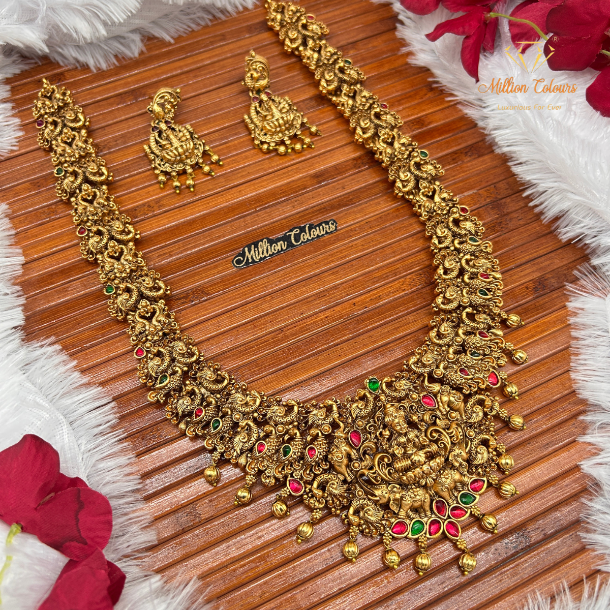 Antique Haram With Earrings By Million Colours