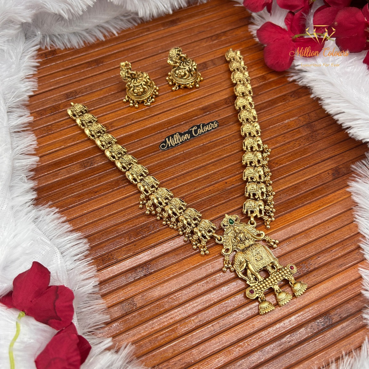Antique Haram With Earrings By Million Colours