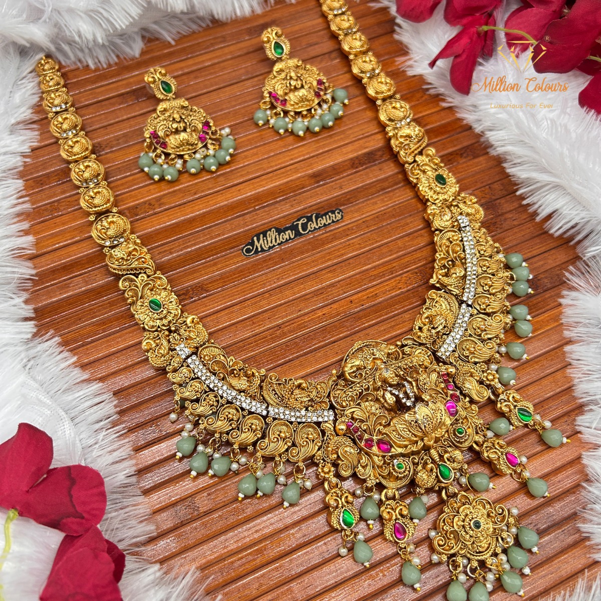 Antique Haram With Earrings By Million Colours