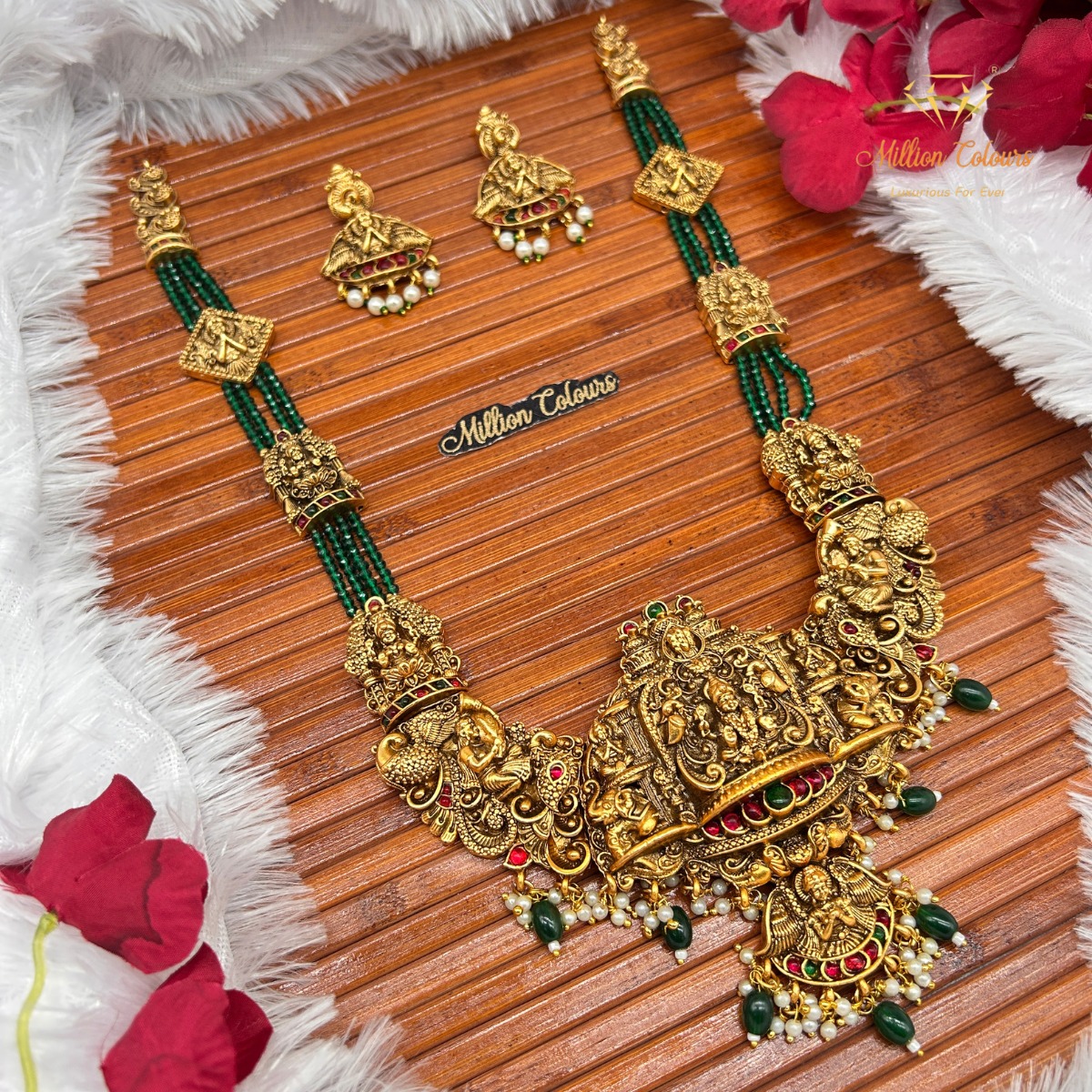 Antique Haram With Earrings By Million Colours