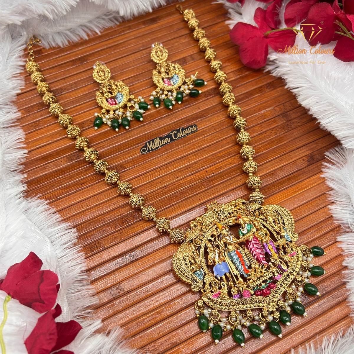 Antique Haram With Earrings By Million Colours
