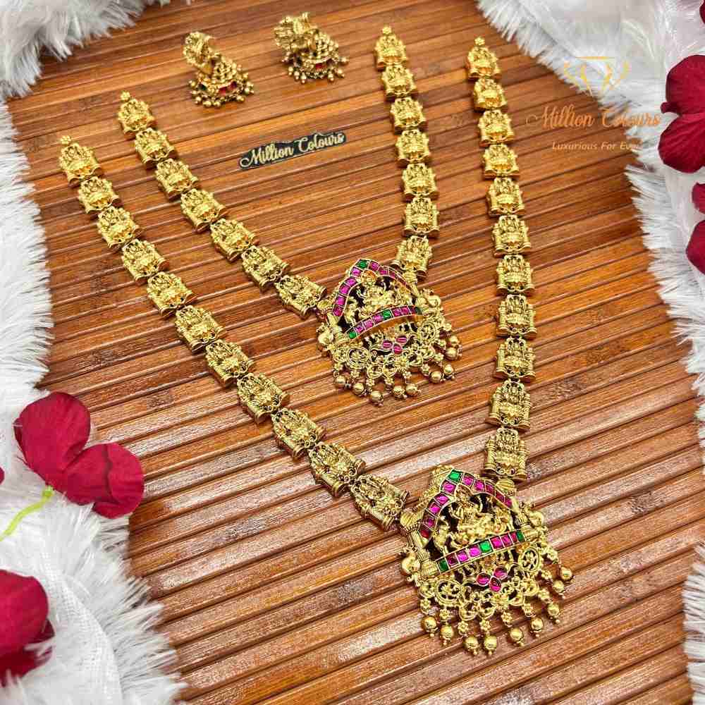 Antique Lakshmi Devi Temple Jewellery Combo Set By Million Colours