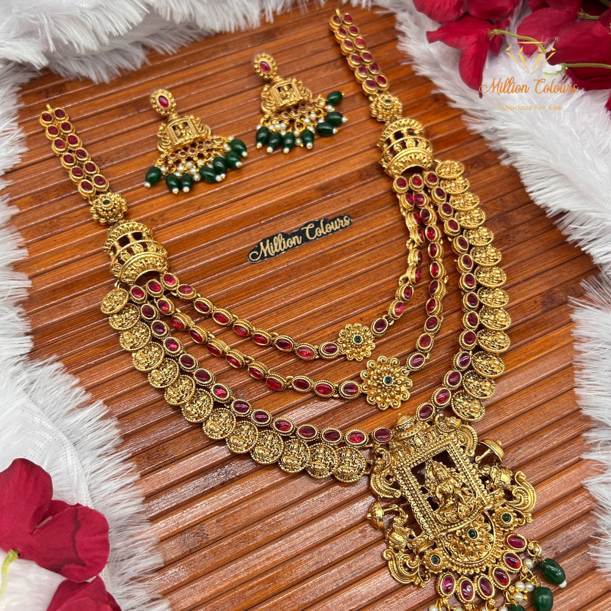 Antique Haram With Earrings By Million Colours