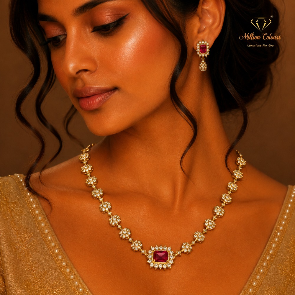 Cz Ad Necklace For Womens And Girls By Million Colours