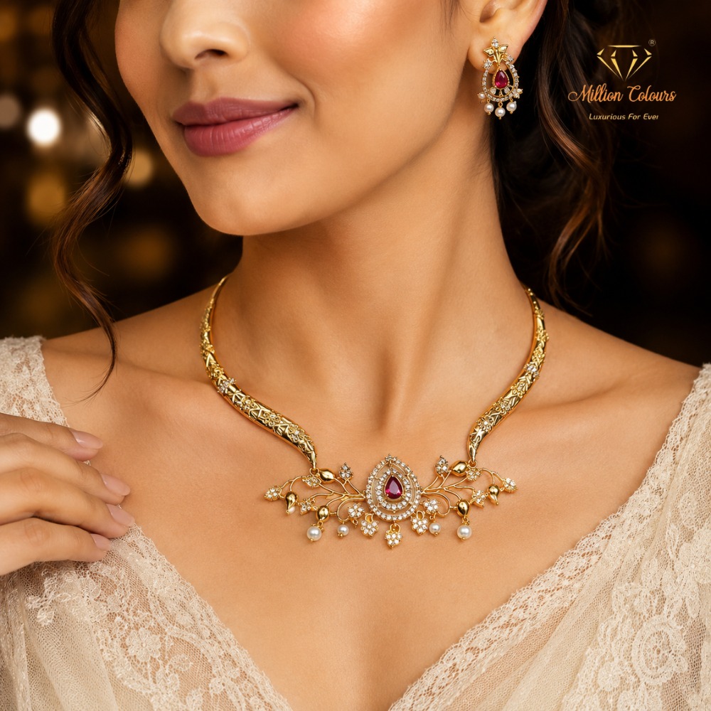 Cz Ad Necklace For Womens And Girls By Million Colours