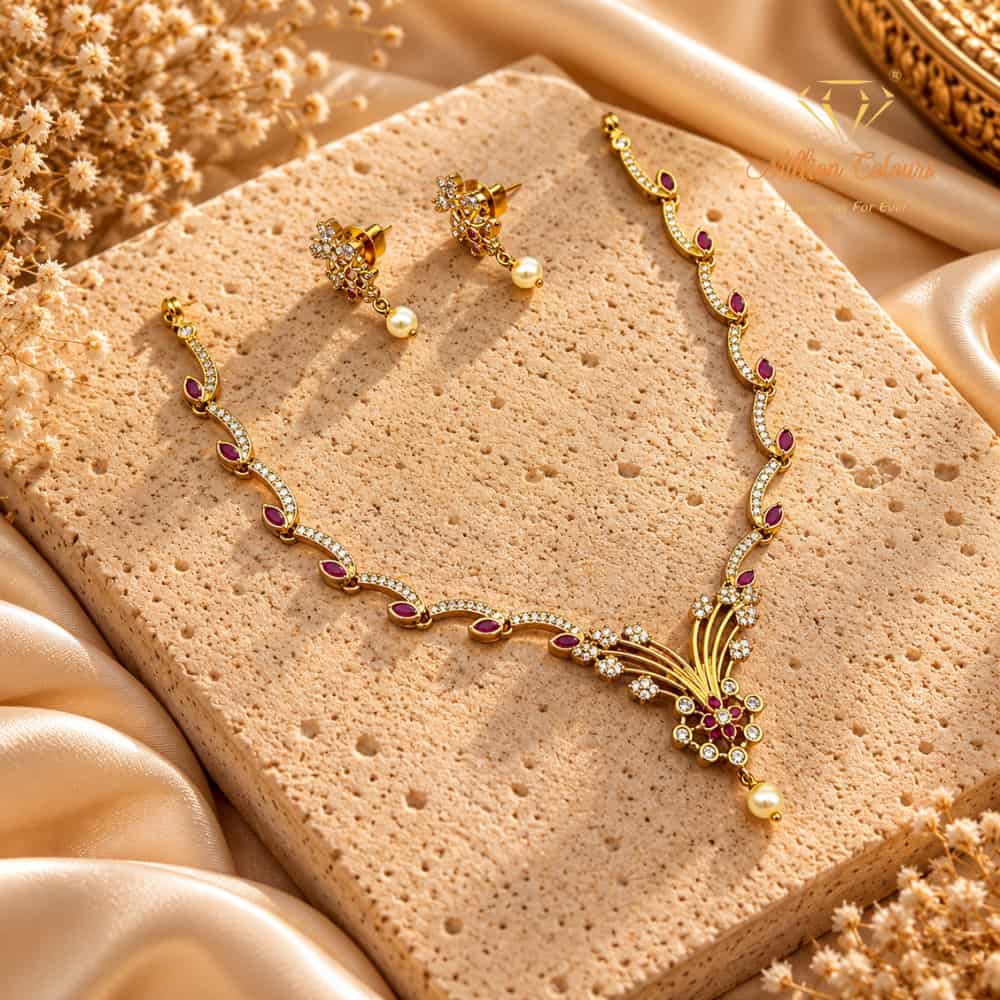 Cz Ad Necklace For Womens And Girls By Million Colours