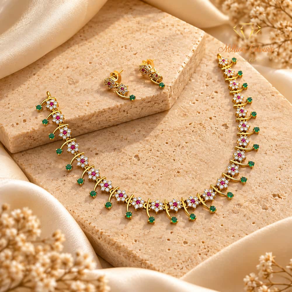 Cz Ad Necklace For Womens And Girls By Million Colours