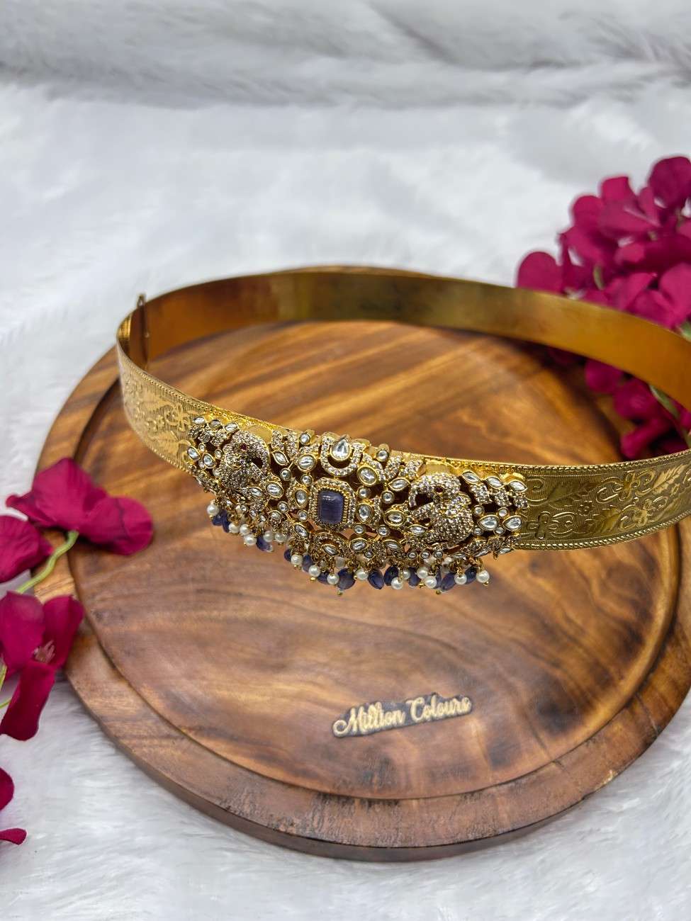 Victoria Gold-Plated Bridal Hip Belt with Stonework By Million Colours